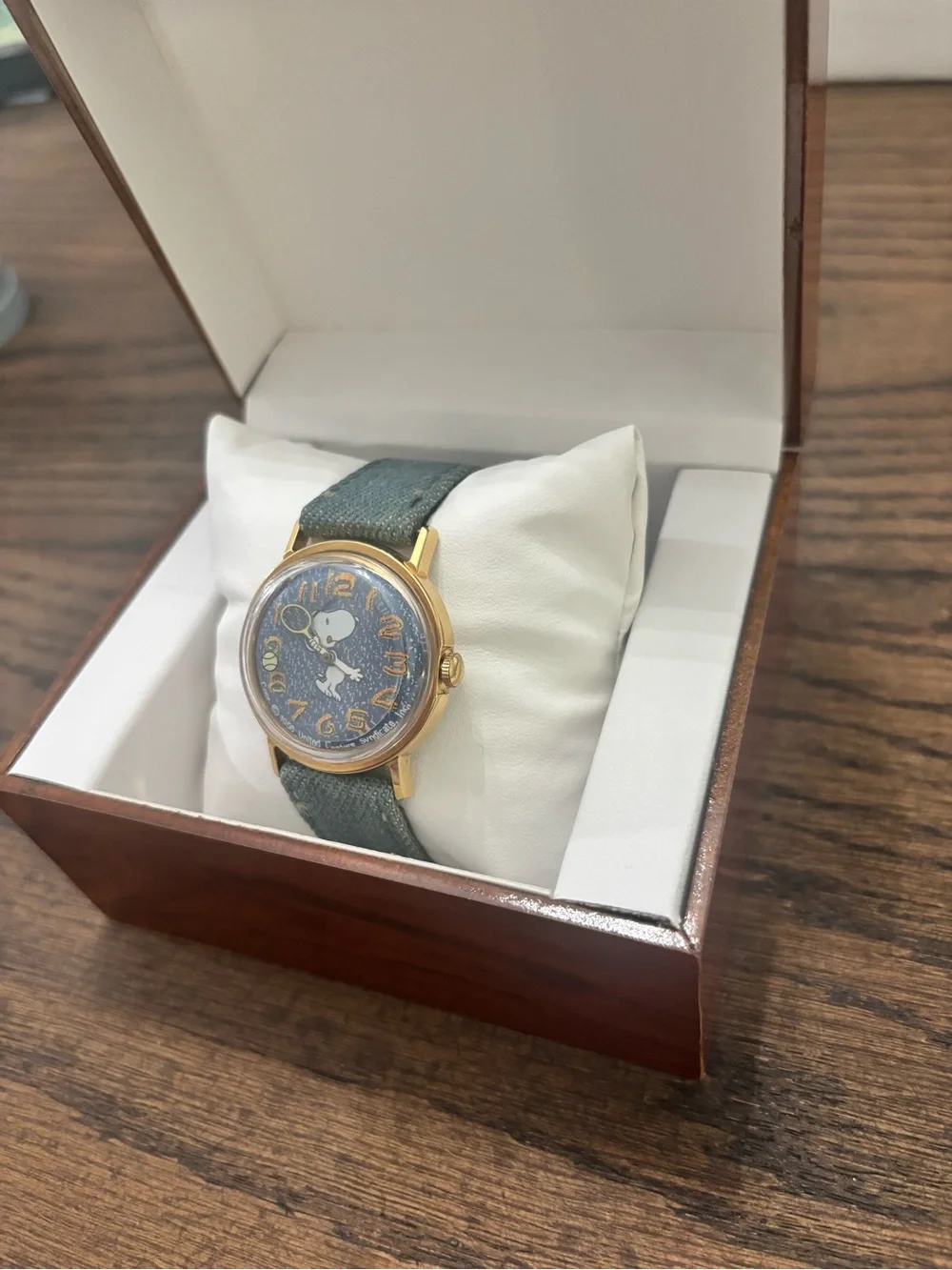 Rare Vintage Timex Snoopy Mechanical Wind-Up Watch Original Denim Band